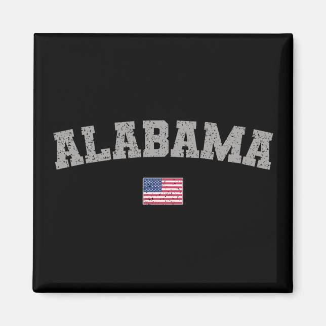 Imán Alabama State USA Flag Vintage (Frente)