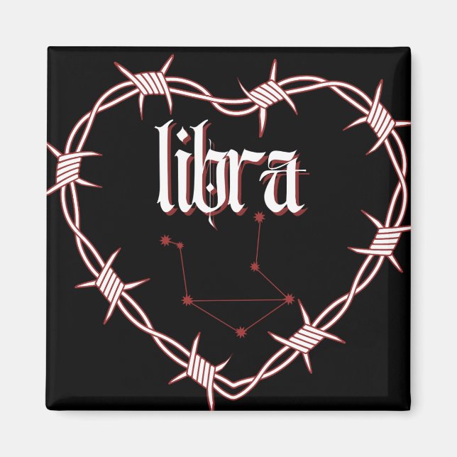Imán Alambre de púas estético gótico de Libra Constella (Frente)
