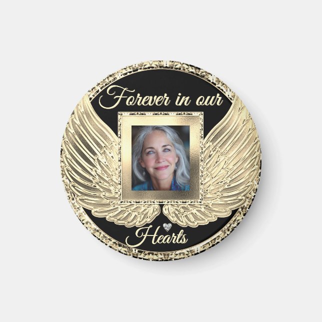 Imán Alas de Ángel de Memorial Personalizadas Agregar F (Frente)