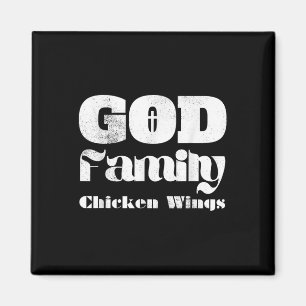 Imán Alas de Pollo de Dios Familia Cristiano Jesús Cree