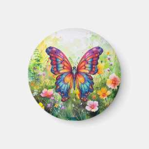 Imán Alas Naranjas azules de mariposa