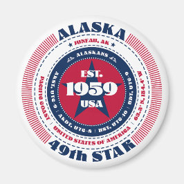 Imán Alaska Circle Typography Souvenir Magnet