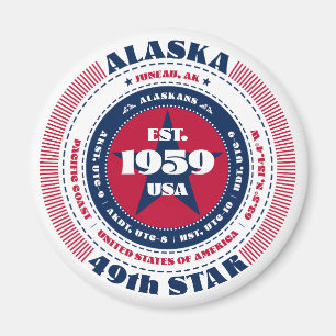 Imán Alaska Circle Typography Souvenir Magnet