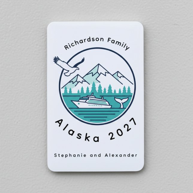 Imán Alaska Cruise Ship Family Magnet Door Marker (Alaska cruise door marker)