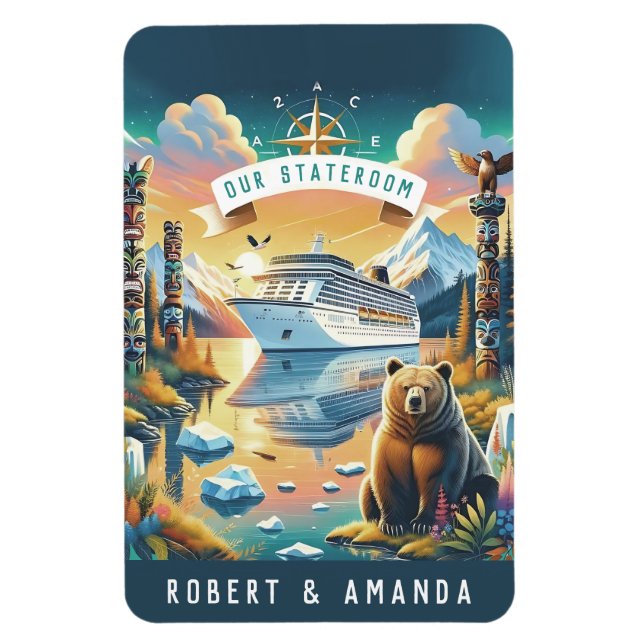 Imán Alaska Cruise Ship Stateroom Magnet (Vertical)