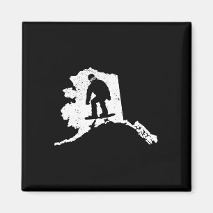 Imán Alaska Map Snowboarding Design Snowboarder Extreme