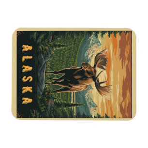 Imán Alaska Moose - Vintage Wilderness