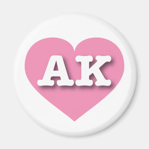 Imán Alaska Sólido Corazón Rosa - Amo AK