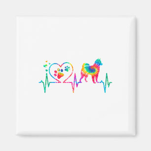 Imán Alaskan Klee Kai Mom Dad Heartbeat Tie Dye Gif