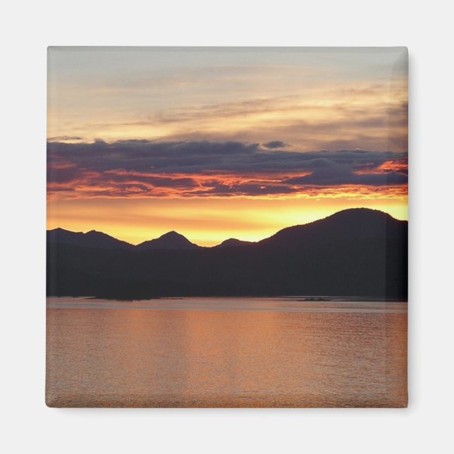 Imán Alaskan Sunset I Beautiful Alaska Photography (Frente)