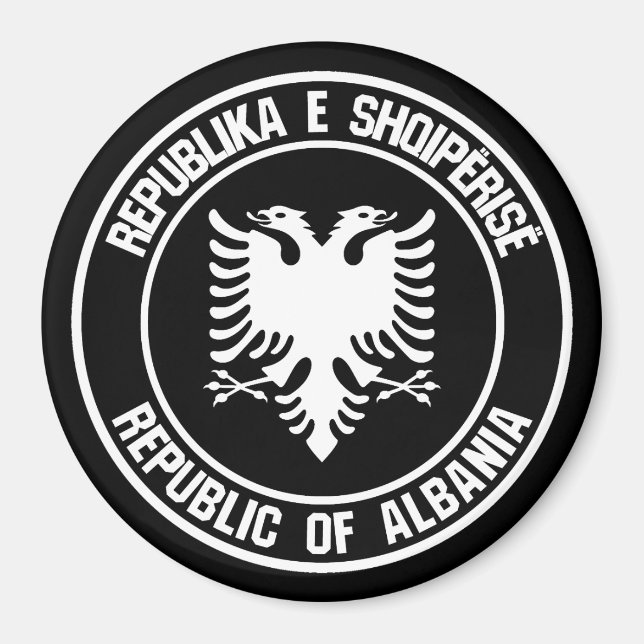 Imán Albania redonda Emblem (Frente)