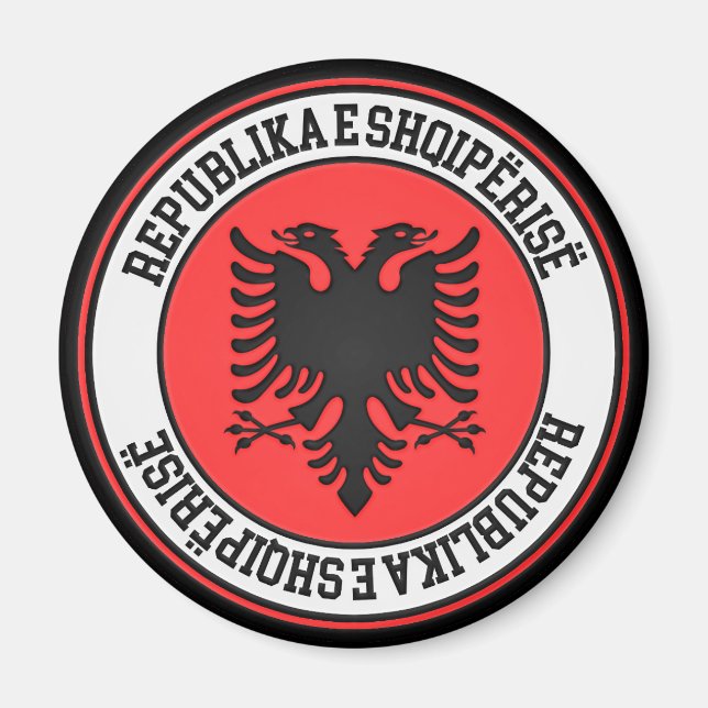 Imán Albania redonda Emblem (Frente)