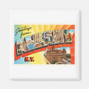 Imán Albany New York NY Old Vintage Travel Souvenir
