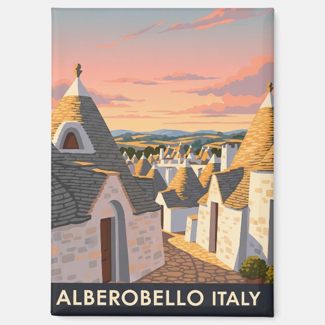 Imán Alberobello Italia Trulli casas Viajes (Anverso)