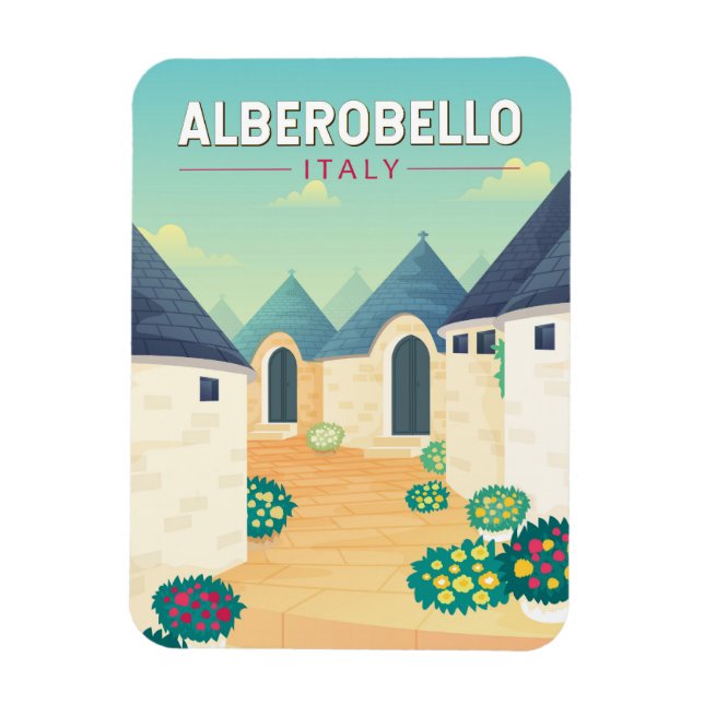 Imán Alberobello Italia Viaje Arte Vintage (Vertical)