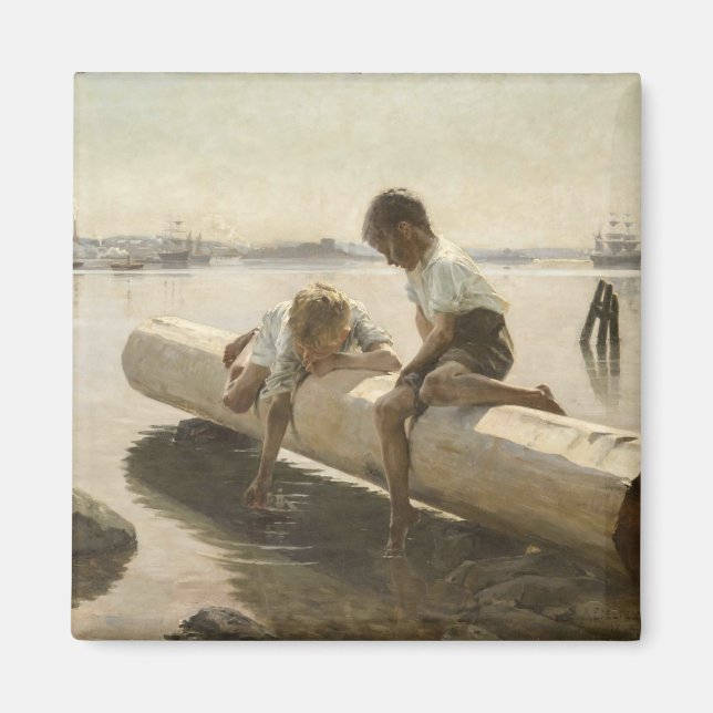 Imán Albert Edelfelt - Dos chicos en un registro (Frente)