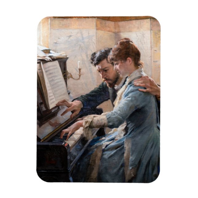 Imán Albert Edelfelt - Jugando el piano (Vertical)