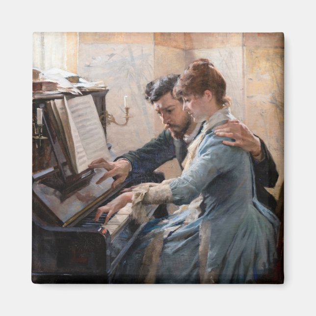 Imán Albert Edelfelt - Jugando el piano (Frente)