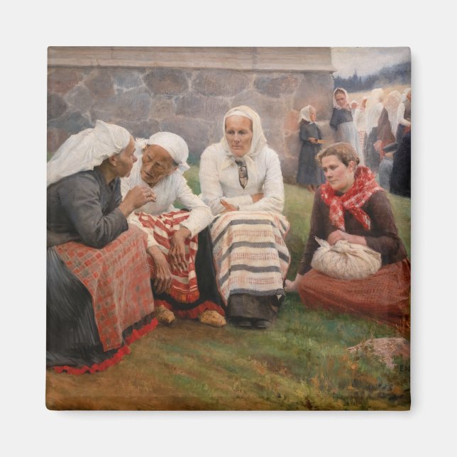 Imán Albert Edelfelt - Mujeres fuera de la iglesia (Frente)