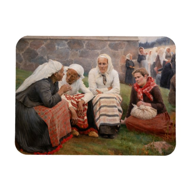 Imán Albert Edelfelt - Mujeres fuera de la iglesia (Horizontal)