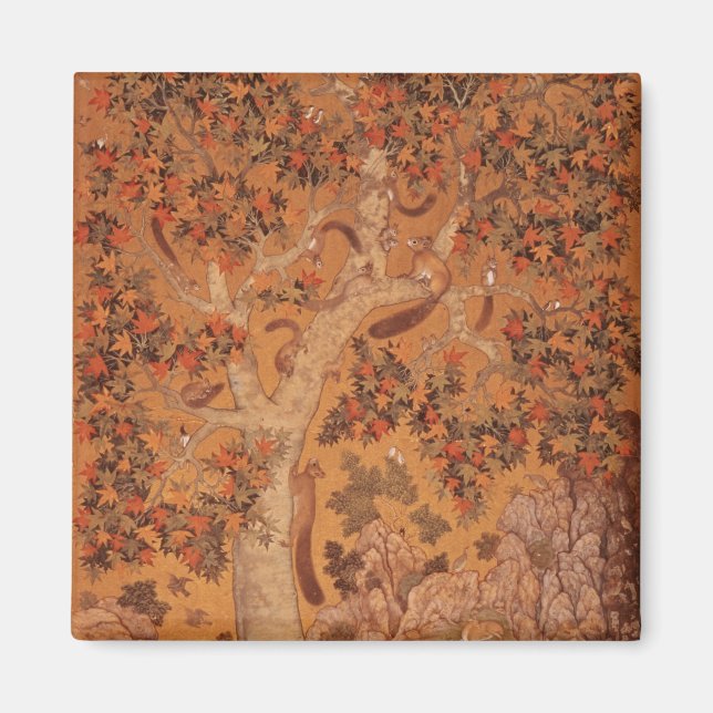 Imán Álbum Johnson I, ardillas n° 30 en un avión (Frente)