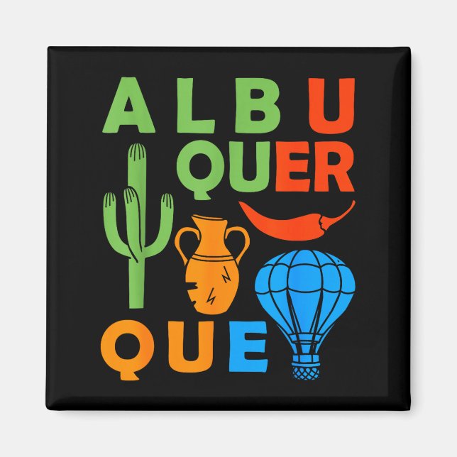 Imán Albuquerque New Mexico Souvenir Men Petroglyph Alb (Frente)