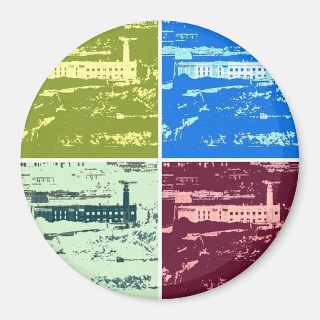 Imán Alcatraz Pop art Magnet (Frente)