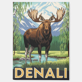Imán Alce en el Parque Nacional Denali Alaska Vintage