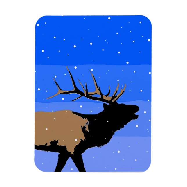 Imán Alce torpe en invierno - Arte de vida salvaje orig (Vertical)
