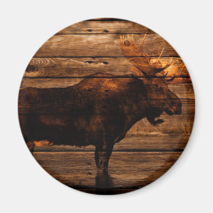 Imán alces de madera apenados outdoorsman del toro de