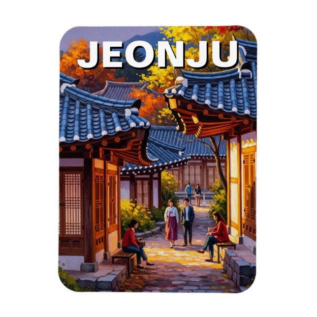 Imán Aldea Hanok de Jeonju Corea del Sur (Vertical)