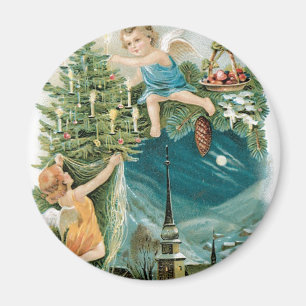 Imán Aldea navidad con ángeles