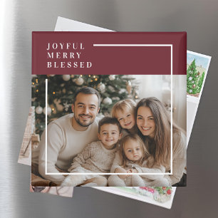 Imán Alegre Feliz Bendecido Navidad Foto Personalizada