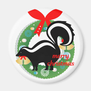 Imán alegre navidad skunk
