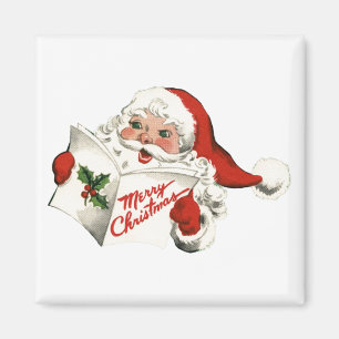 Imán Alegre Retro Santa Claus