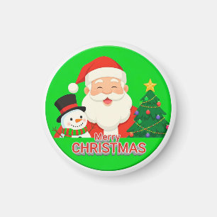 Imán Alegre Santa Claus con Snownam