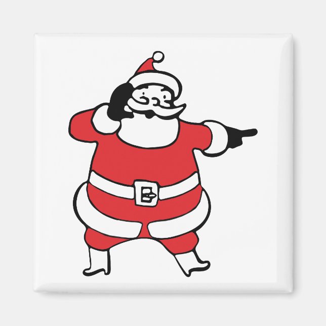 Imán Alegre Santa Claus llamando a los renos en Navidad (Frente)