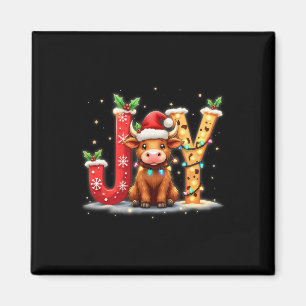 Imán Alegres Navidades Highland Cow Familia Funny Match
