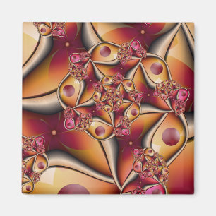 Imán Alegría Colorida Abstracta Fantasía Naranja Rojo F
