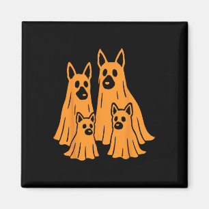 Imán Alemán Pastor Halloween Ghost Family Funny Dog L
