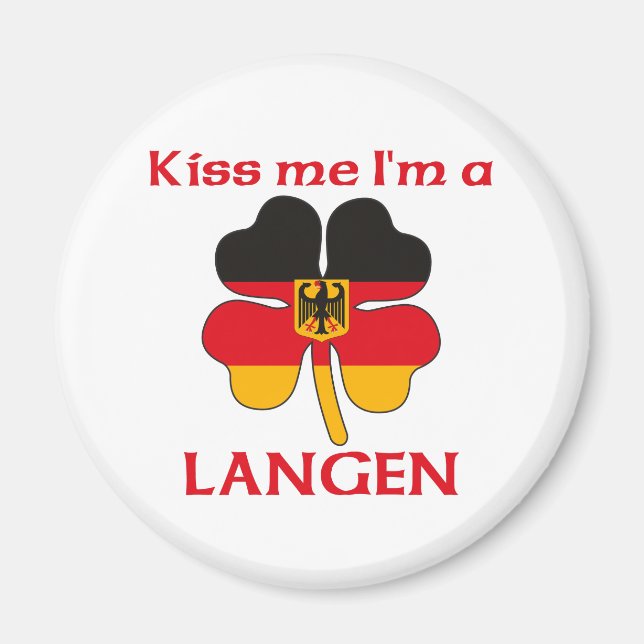 Imán Alemán personalizado me besa, soy langen (Frente)
