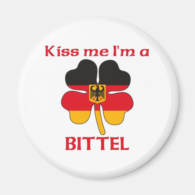 Imán Alemán personalizado me besa yo soy Bittel (Frente)