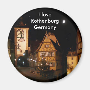 Imán Alemania de Rothenburg a la luz de la luna