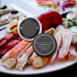 Imán Alergia bilingüe negra y blanca a la concha