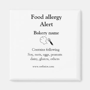 Imán Alerta de alergia al alimento añadir nombre de los