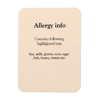 alerta de alergia alimentaria añadir nombre texto
