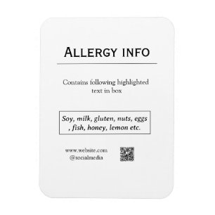 Imán alerta de alergia alimentaria añadir nombre texto 