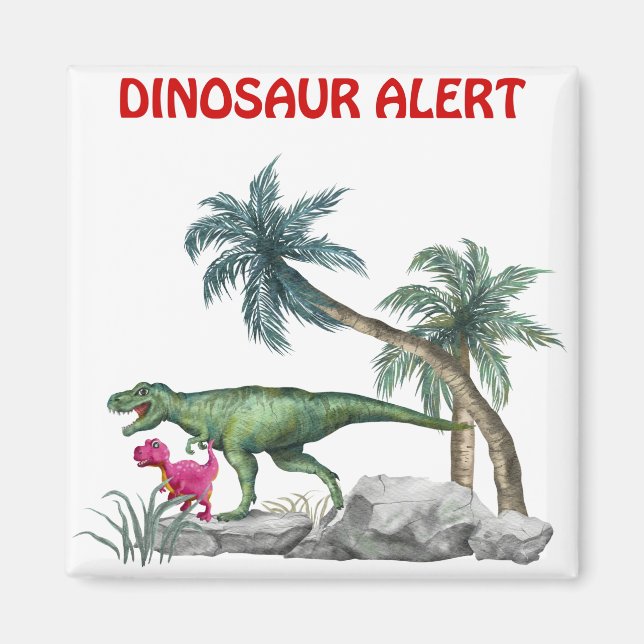 Imán Alerta de dinosaurios (Frente)