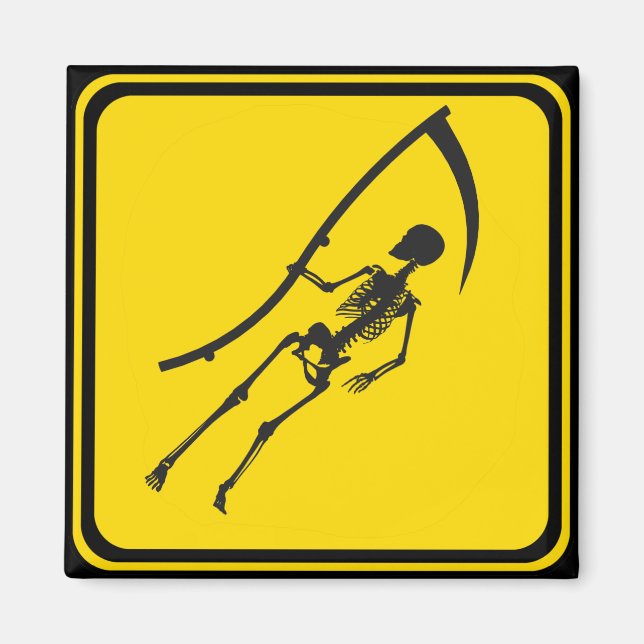 Imán Alerta: ¡Skeleton por delante! (Frente)