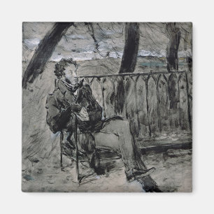 Imán Alexander Pushkin en un parque, 1899